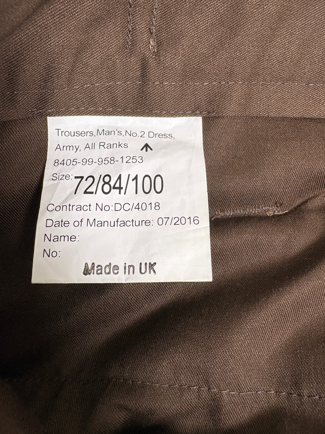 2016년 영국군 보급 오피셔 울 팬츠 32사이즈 상품이미지3