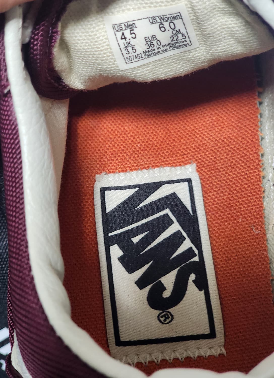 반스 올드스쿨 코듀라 버건디 225 상품이미지8