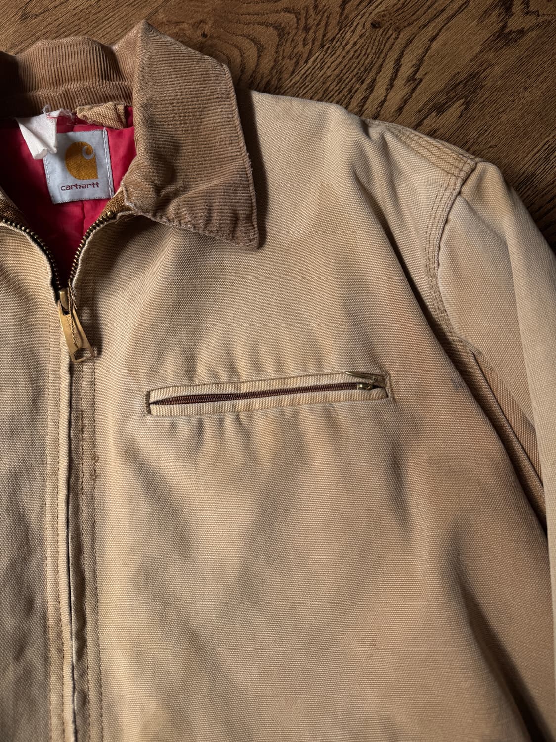 [L]80's 칼하트 USA 유니온메이드 빈티지 페이딩 브라운 워크 자켓 상품이미지3