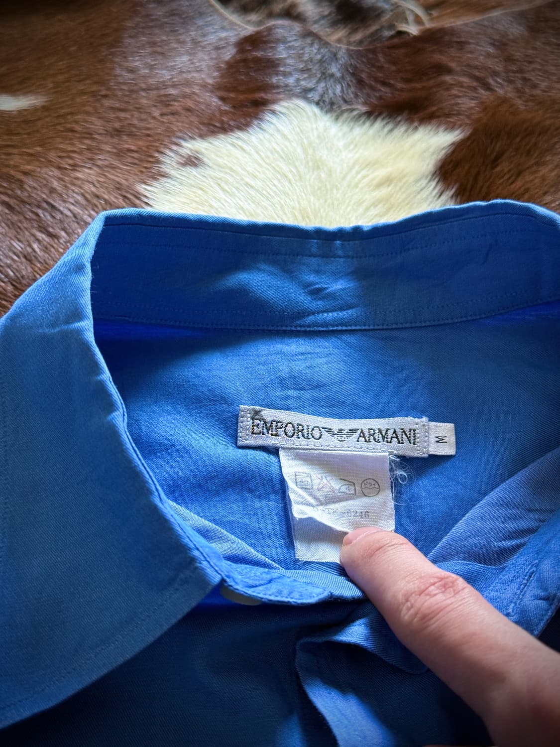 90s Emporio Armani blue shirt 상품이미지10