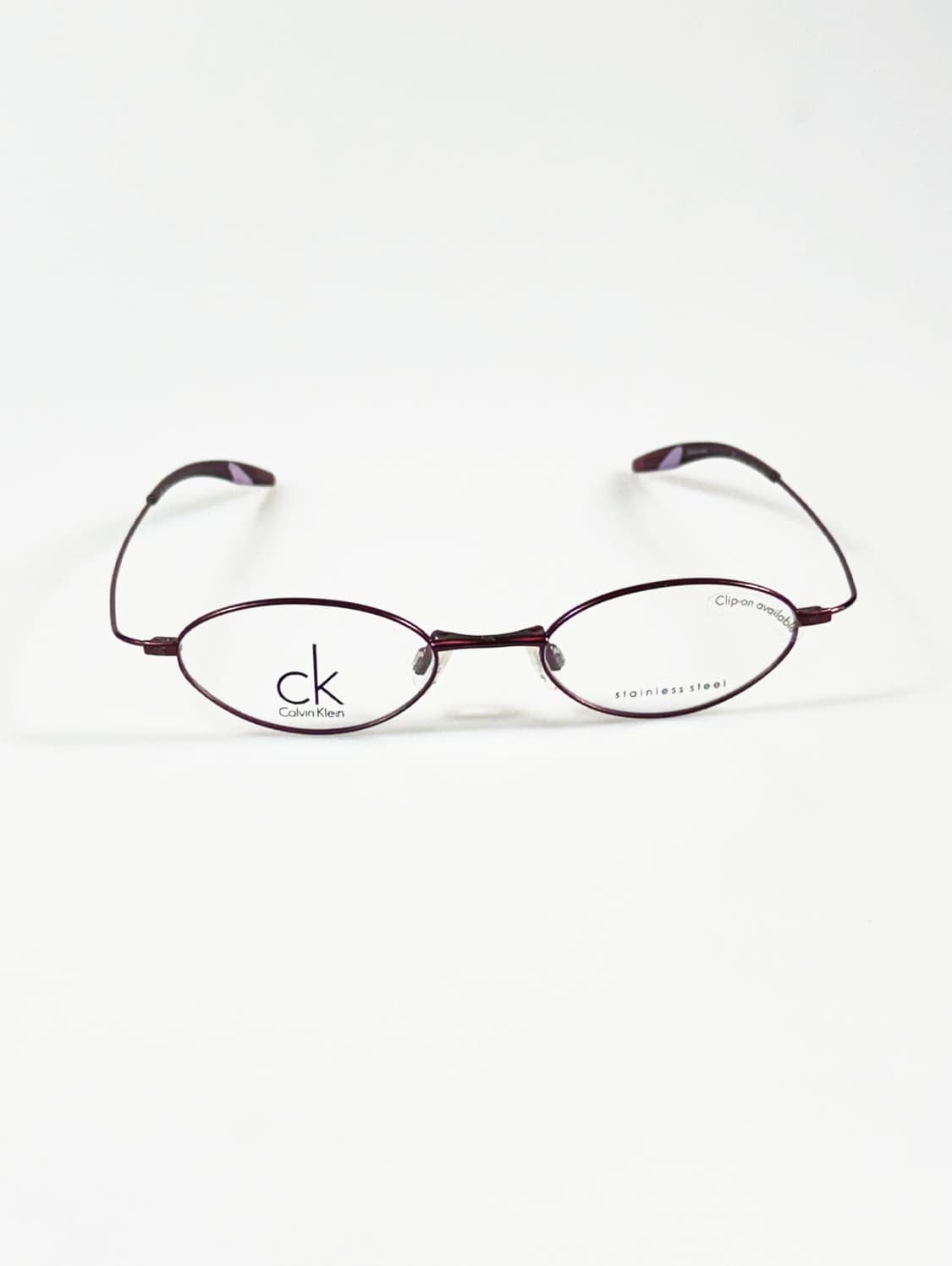 캘빈클라인 슬림 오벌 버건디 메탈 빈티지 안경 상품이미지1
