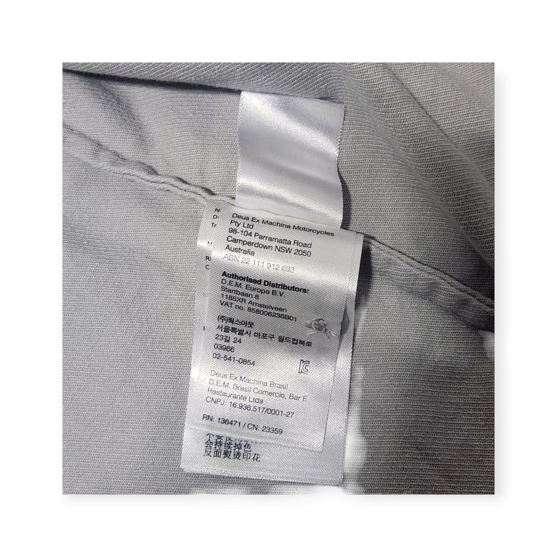 S)데우스 워크 셔츠 라이트그레이 자수패치 백프린팅 스트릿 상품이미지3