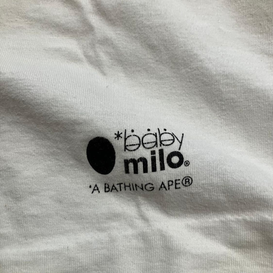 베이프 베이비 마일로 페이스 티셔츠 화이트 상품이미지5