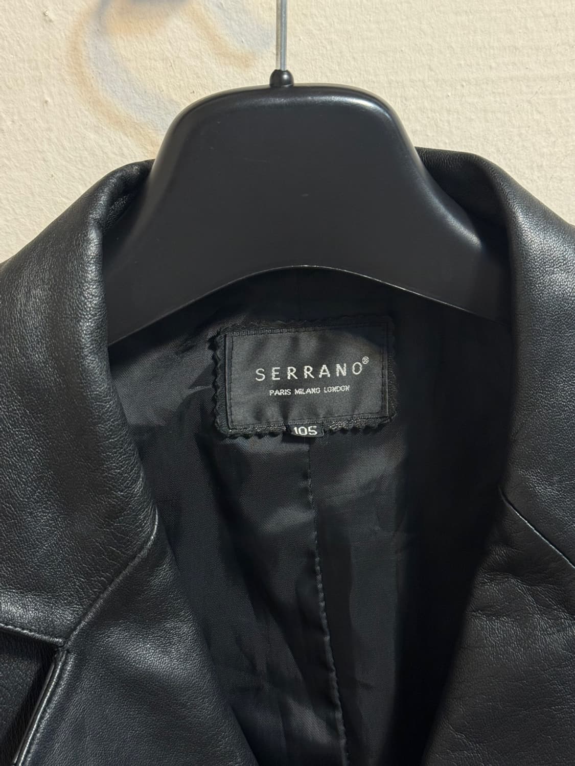 SERRANO Men's Black Leather Blazer Jacke 상품이미지7