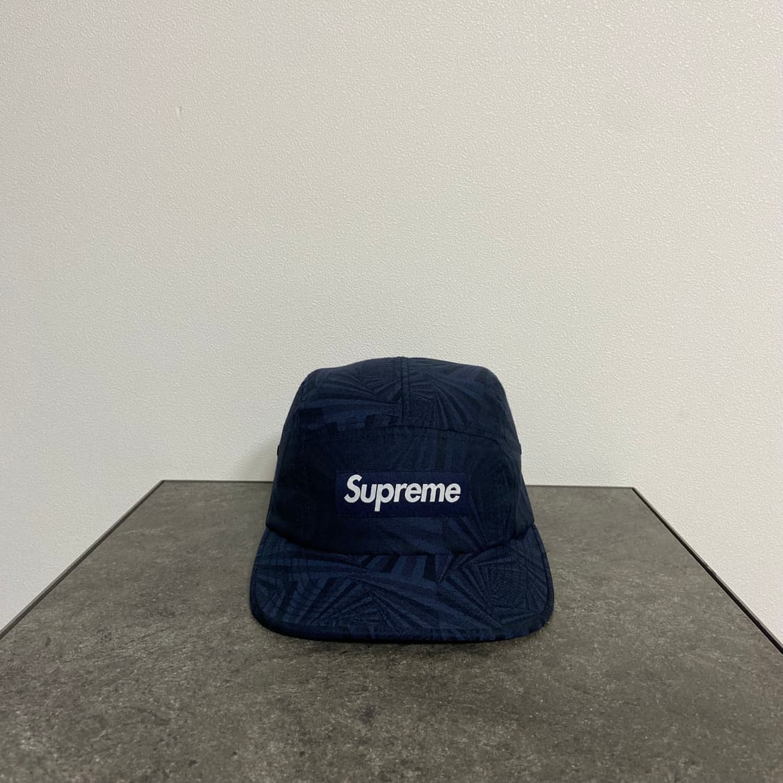 슈프림 자카드 네이비 박스로고 캠프캡 모자 상품이미지1