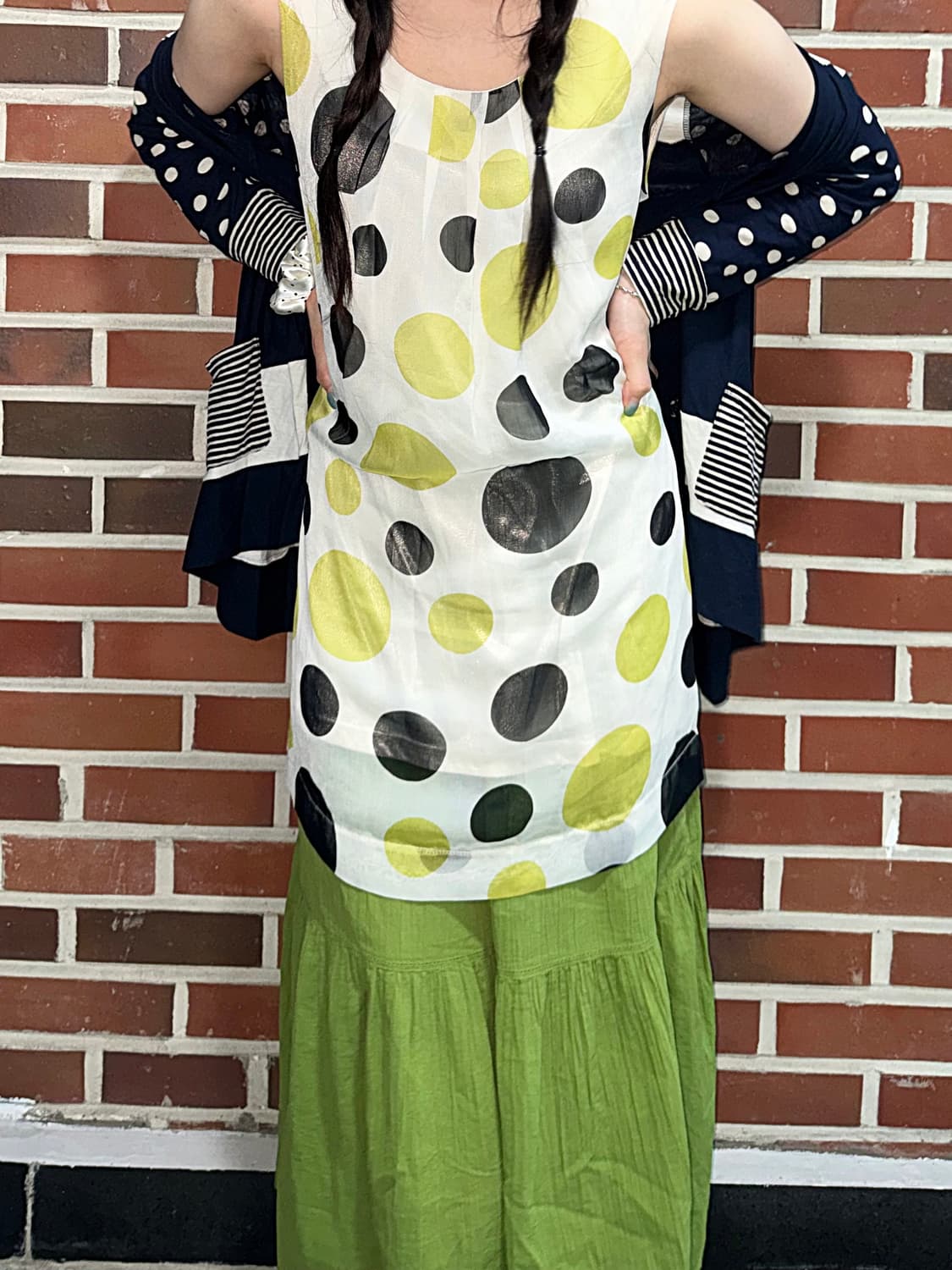 풋과일 도트 소녀 빈티지 코디세트 3pcs 상품이미지9