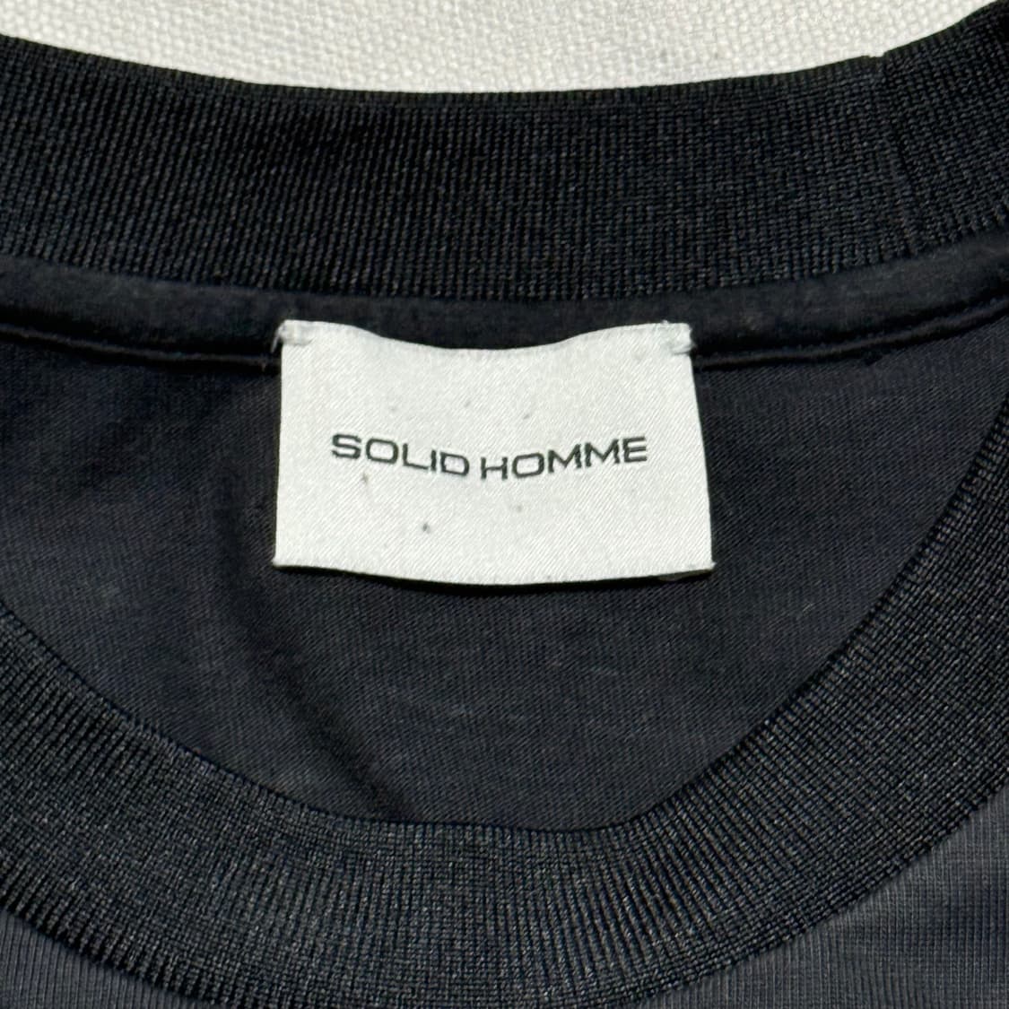 48(L) 솔리드옴므 블랙 무지 반팔티 상품이미지4