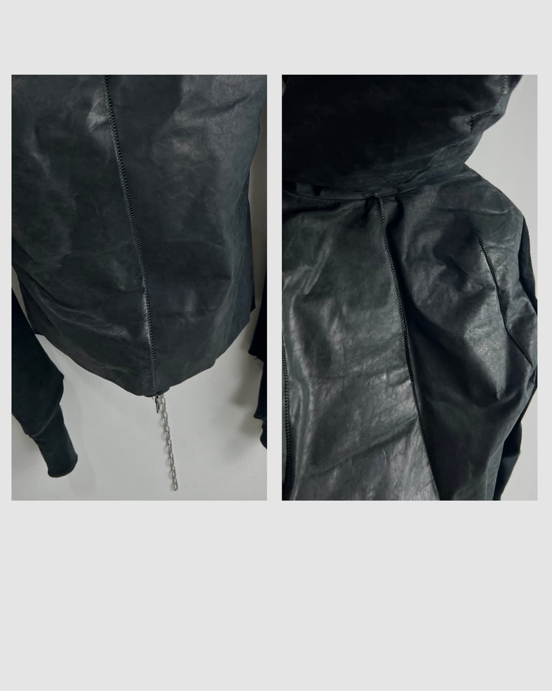 아이작 세럼 (Isaac Sellam) 풀 집업 레더 다운 자켓 상품이미지8