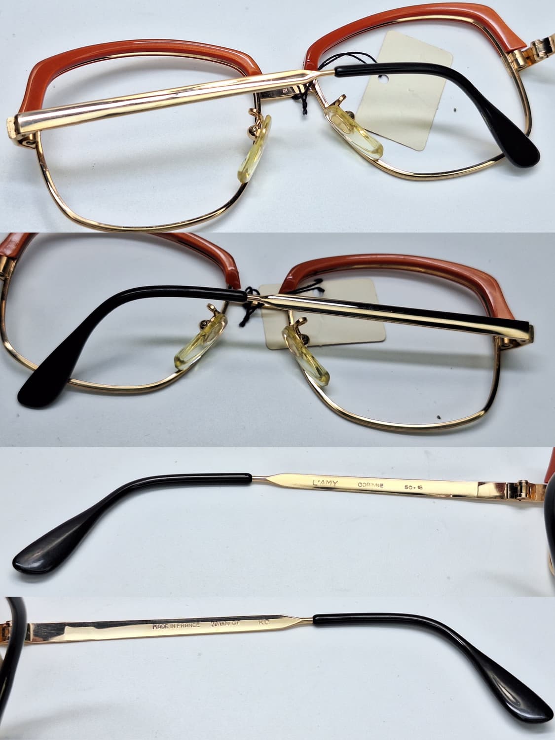 프랑스제 빈티지 데드스톡 미사용/LAMY CORINNE 하금테 금장 안경 상품이미지9