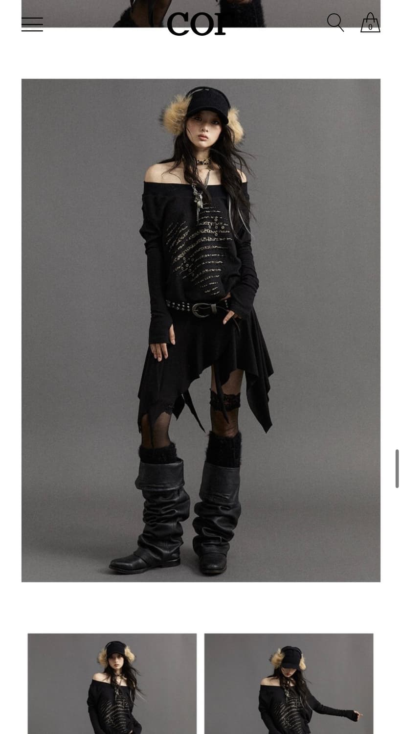 Shop cor 오프숄더 맨투맨 블랙 상품이미지3