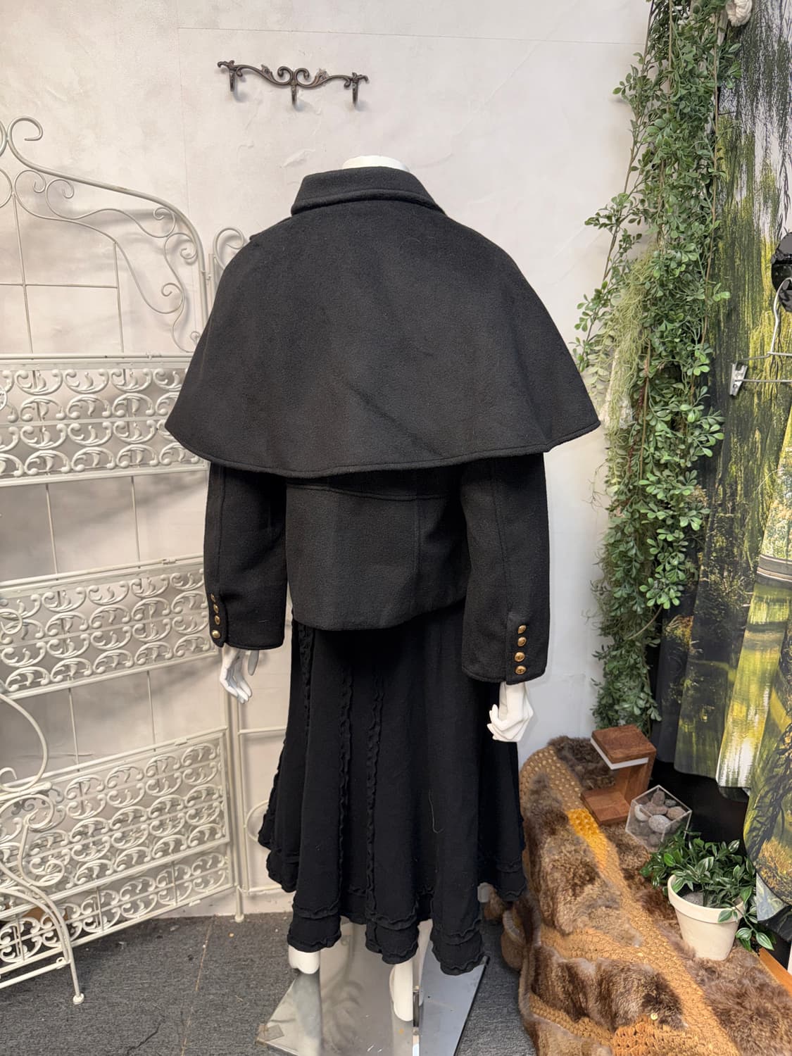 Black wrap cape button jacket  상품이미지8