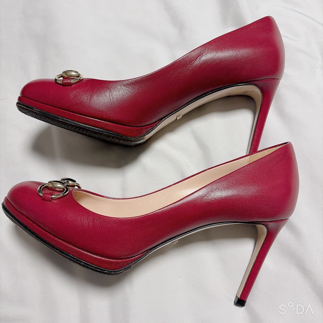 구찌 홀스빗 펌프스 구두 버건디 37 상품이미지5