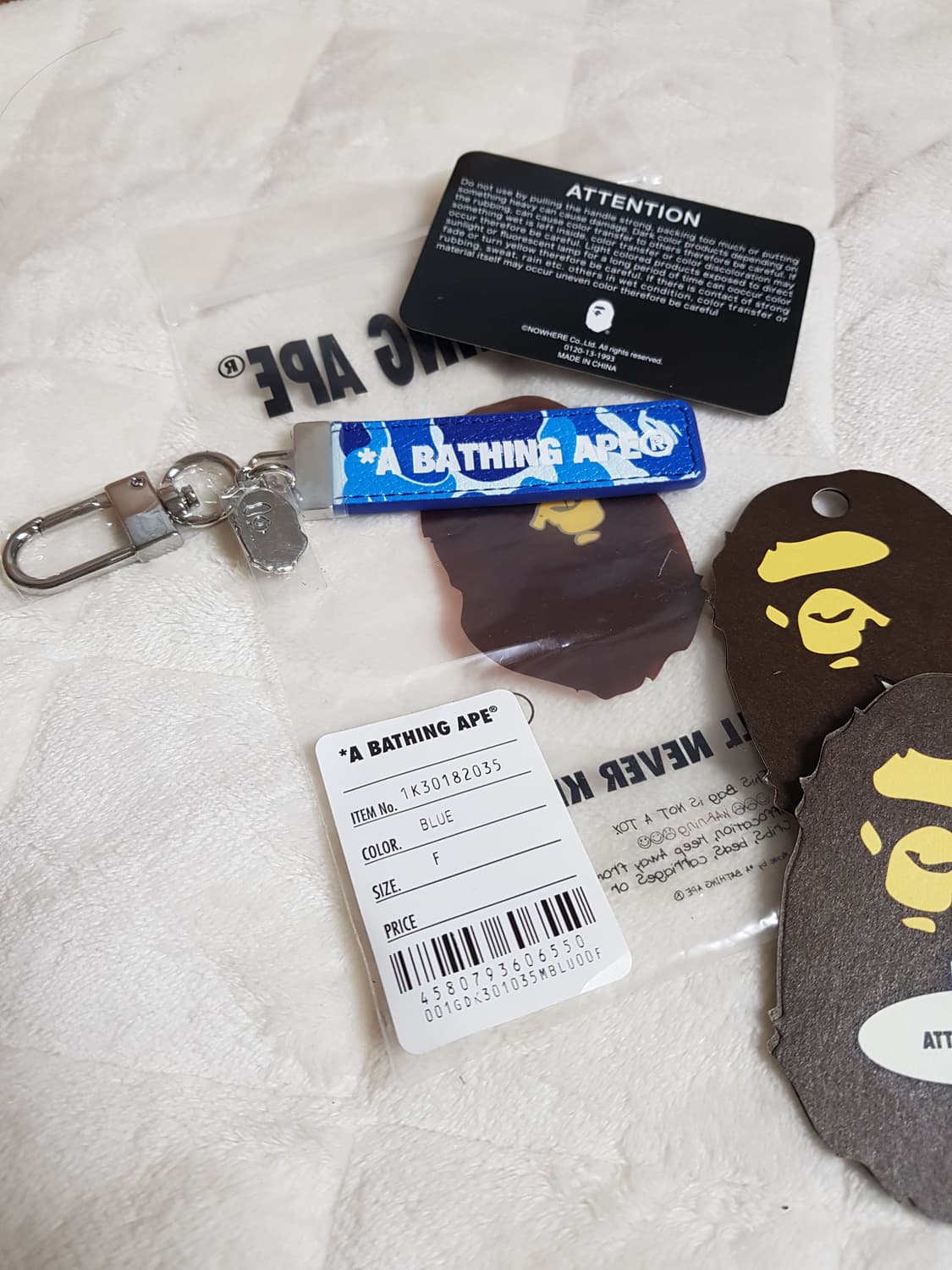 베이프 ABC 카모 키체인 키링 라이트 블루 상품이미지5