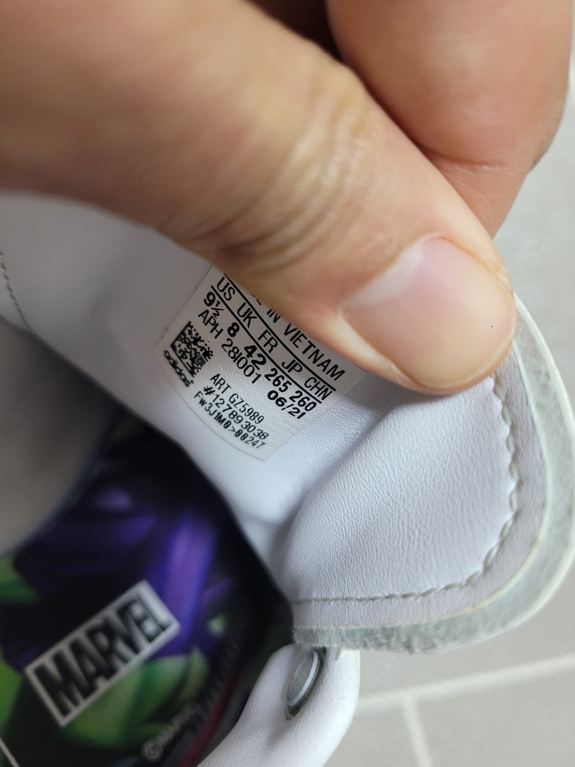 아디다스 스탠스미스 그루트&가모라 마블 콜라보 265 상품이미지8