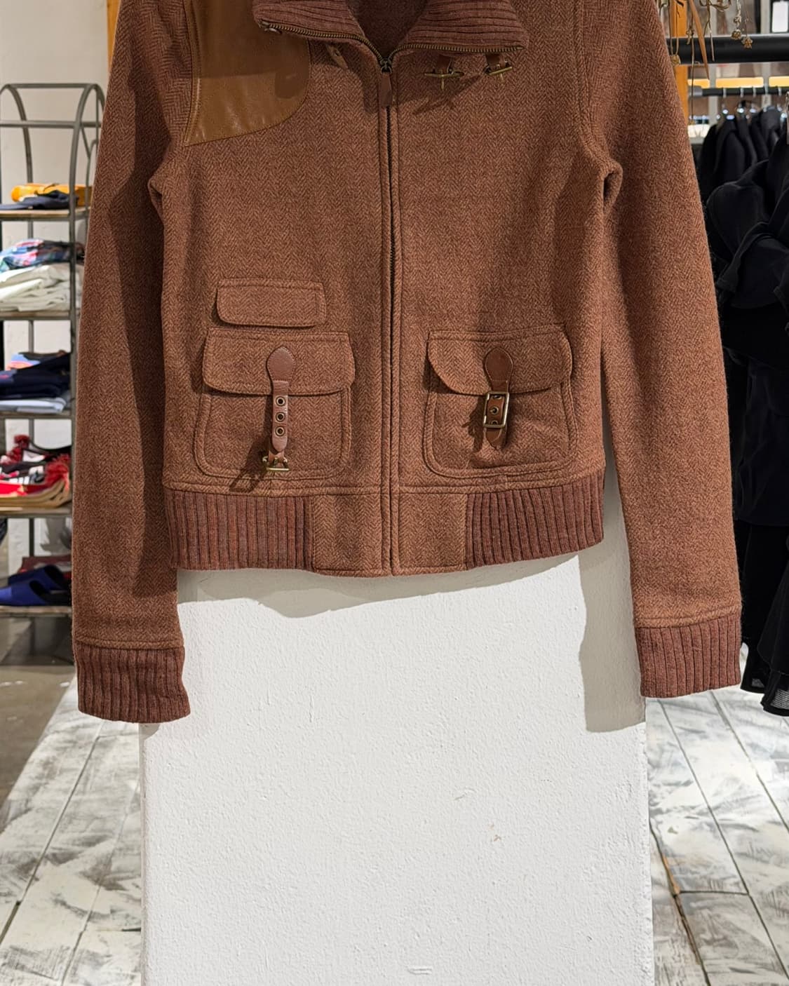 랄프로렌 브라운 우먼스 울 하이넥 집업 상품이미지5