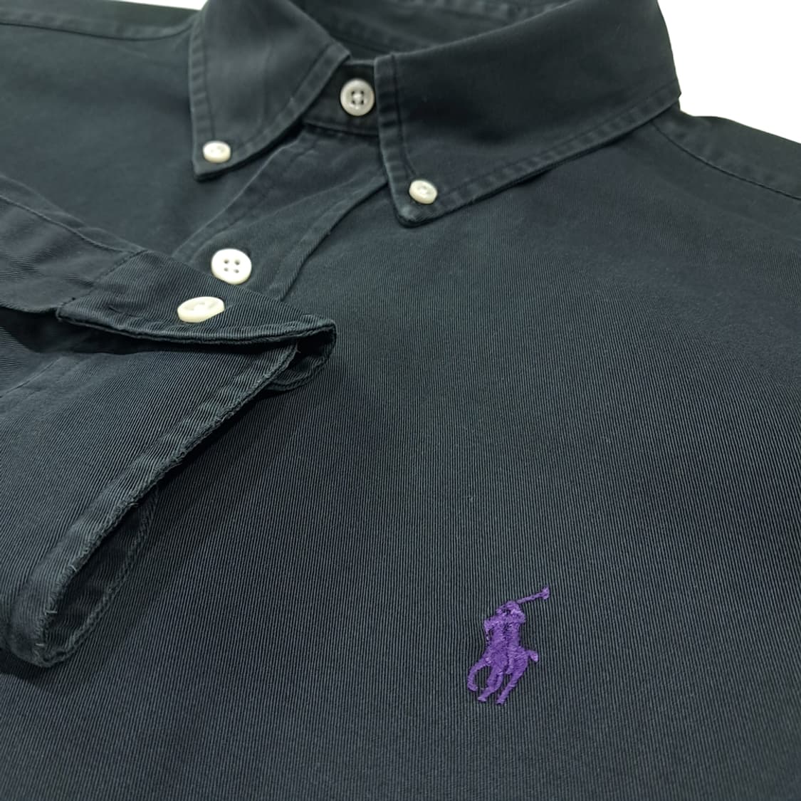 CL706 L 폴로 90s 미국판 퍼플포니 에메랄드 그린 셔츠 남방 상품이미지4