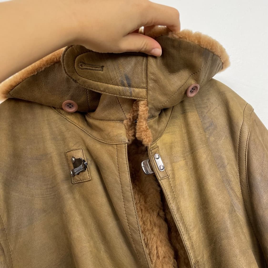 엠포리오 아르마니 Emporio Armani 시어링 롱 무스탕 코트 52 상품이미지8