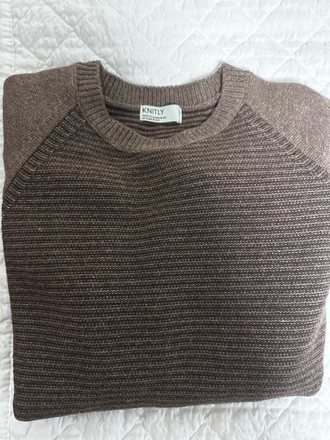 Knitly 브라운 스트라이프 니트 1회착 상품이미지1