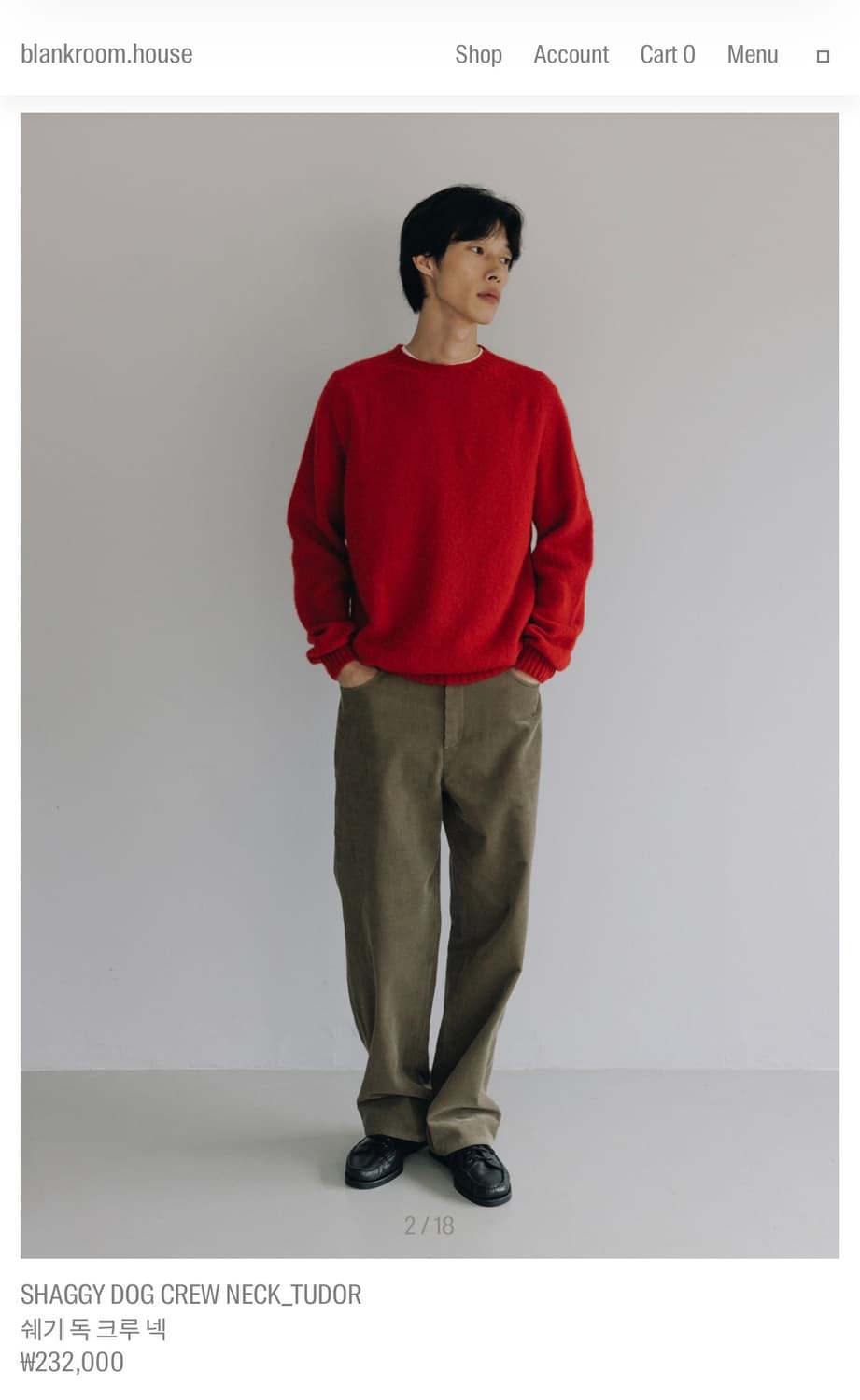 [L] 블랭크룸 할리오브스코틀랜드 쉐기독 레드 상품이미지3