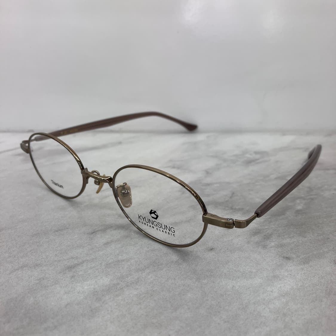 C32 경성 京城 어제 1919 엔틱 골드 오벌 메탈테 안경 상품이미지7