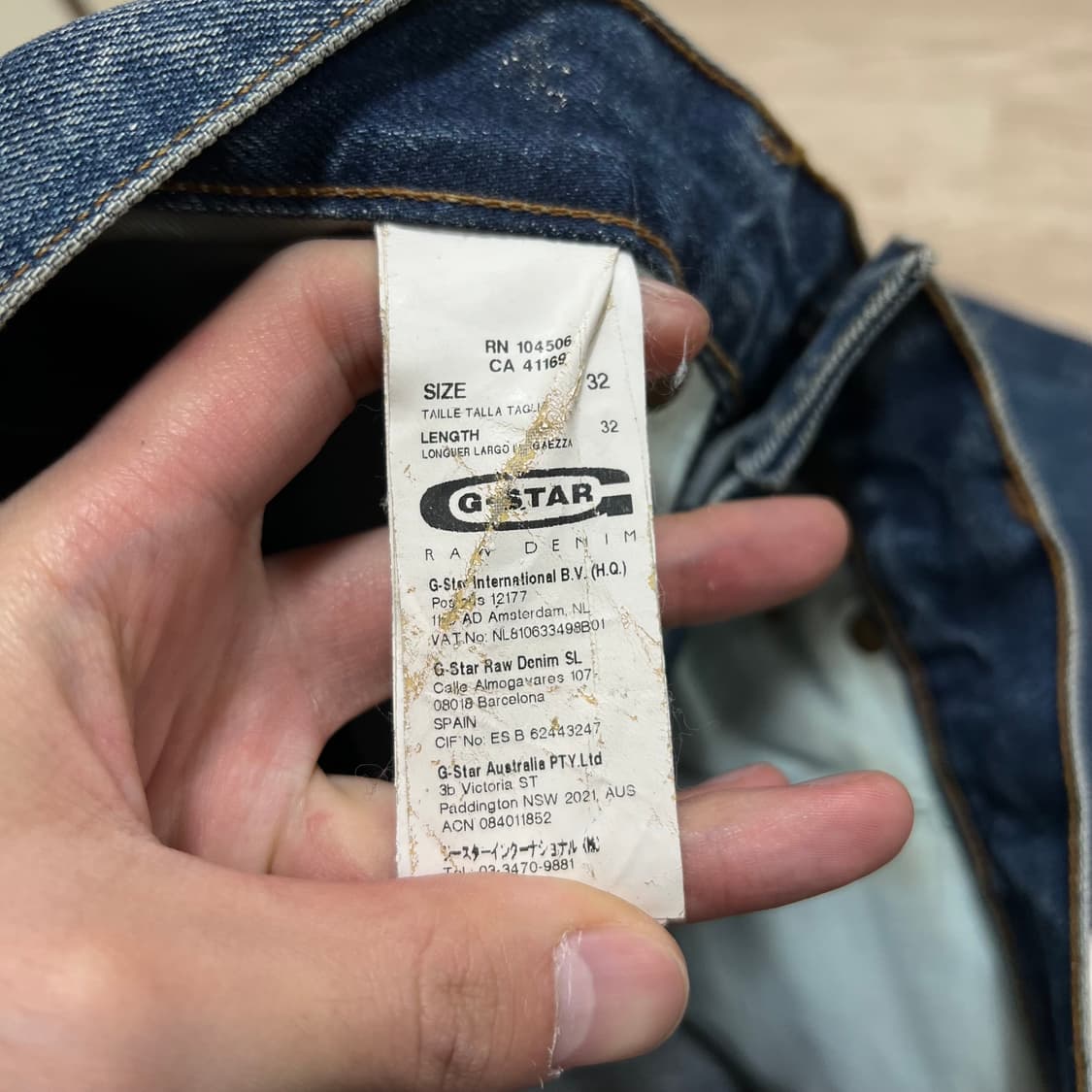 지스타로우 3301 워싱 스트레이트 데님진 청바지 [중청] 32 상품이미지7