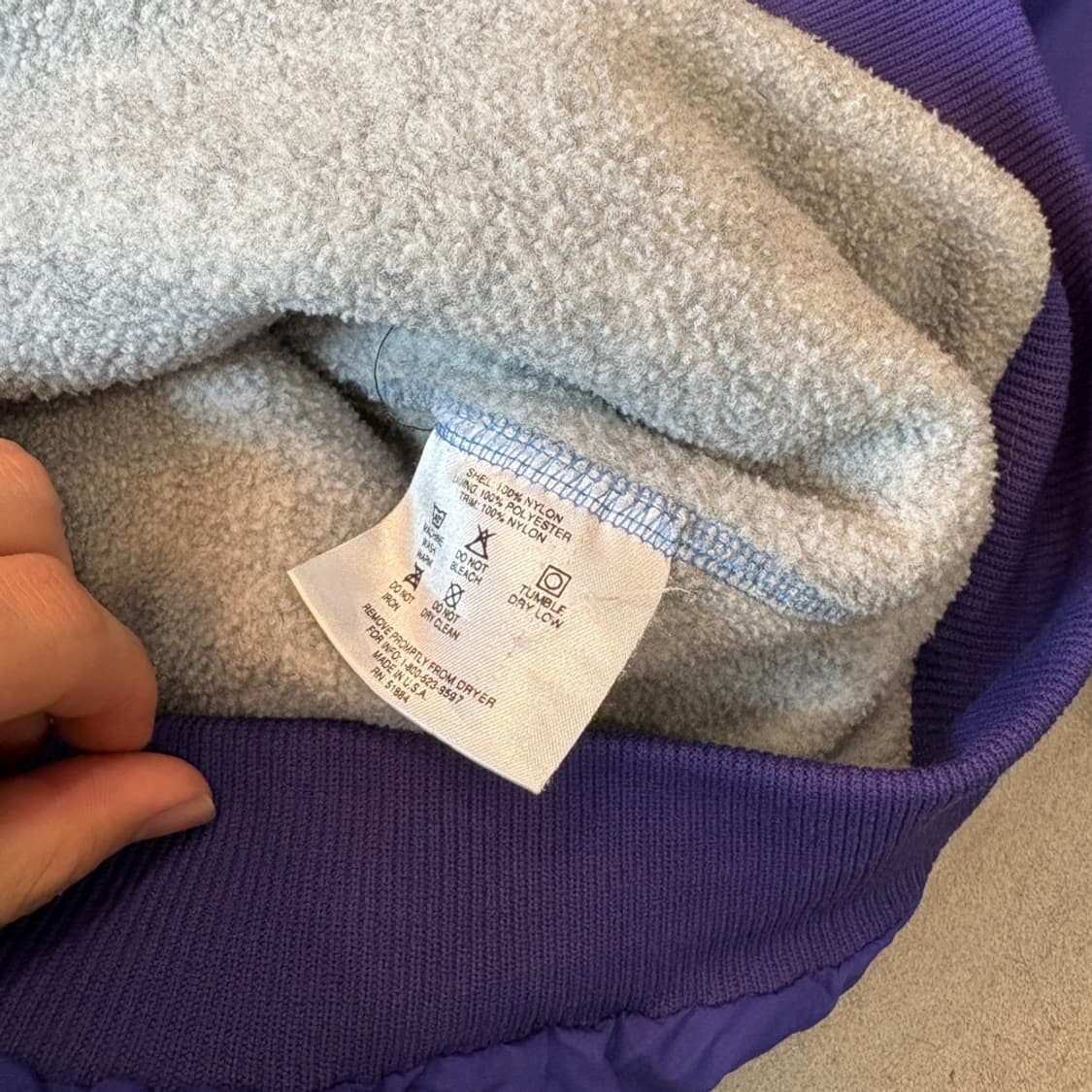 90s patagonia 90년대 미국 생산 파타고니아 쉘드 퍼플 자켓 상품이미지7