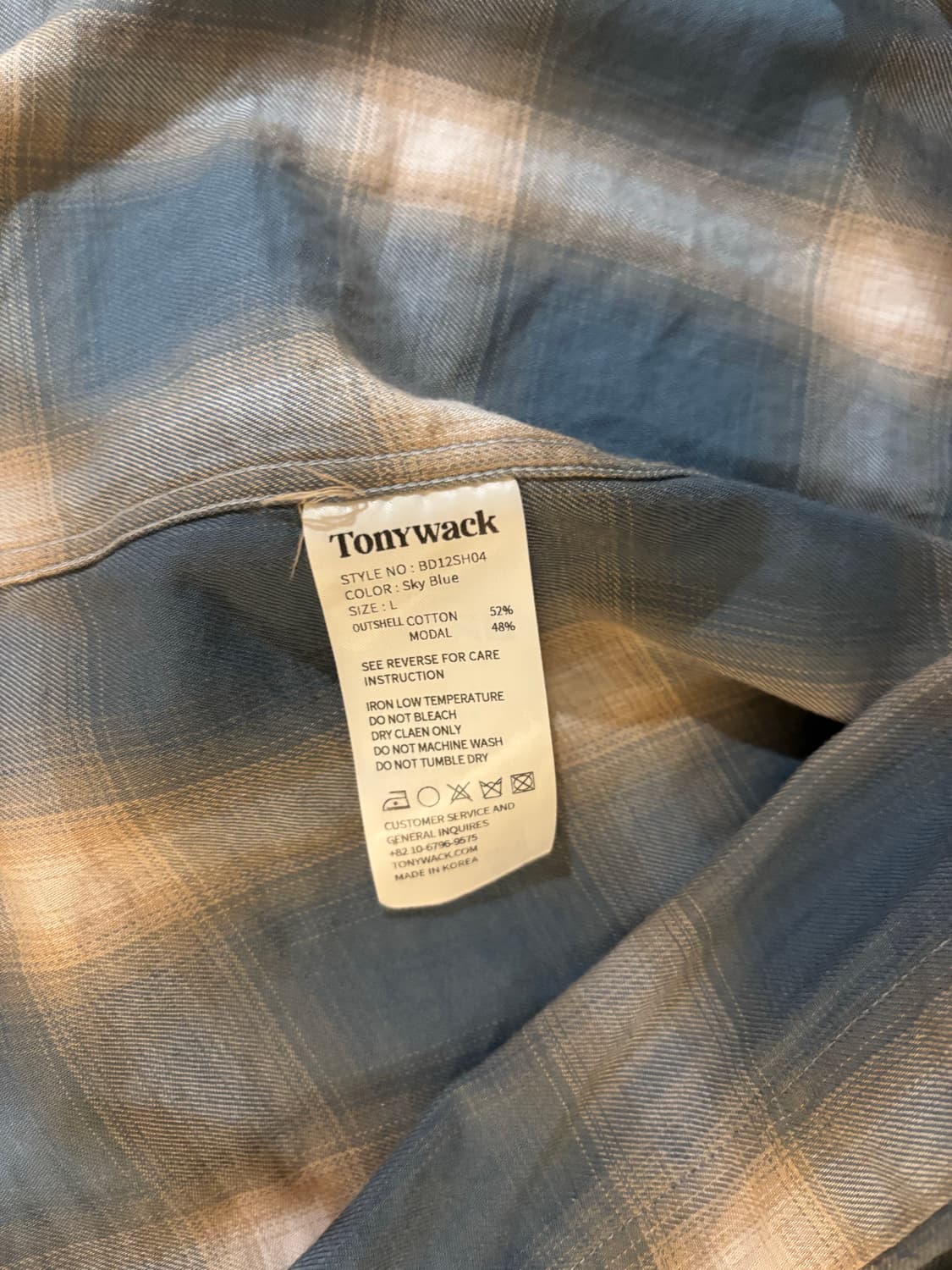 토니웩 체크 모달 셔츠 라지 팝니다 상품이미지4