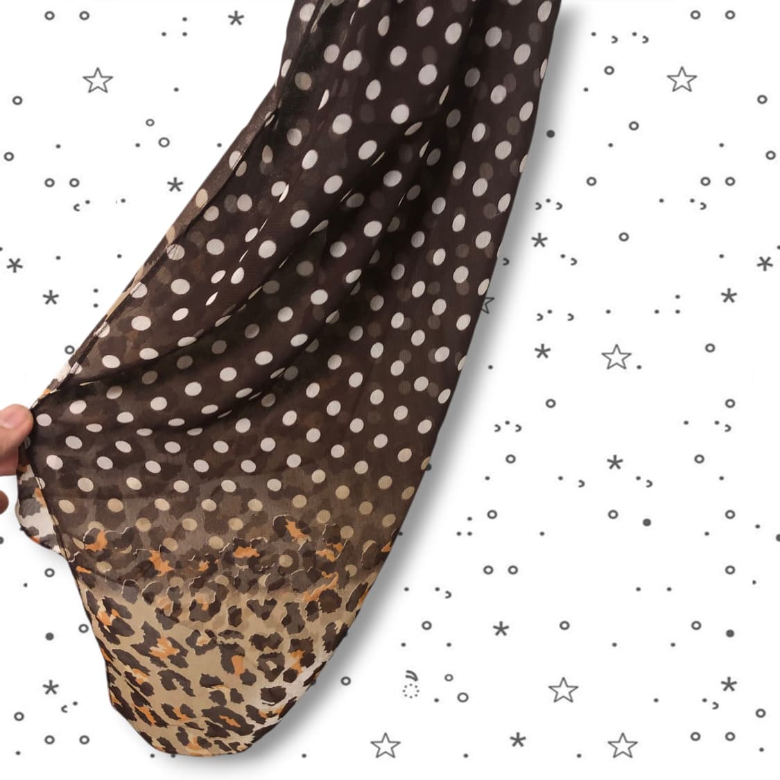 도트 레오파드 그라데이션 쉬폰 스카프 10 상품이미지3