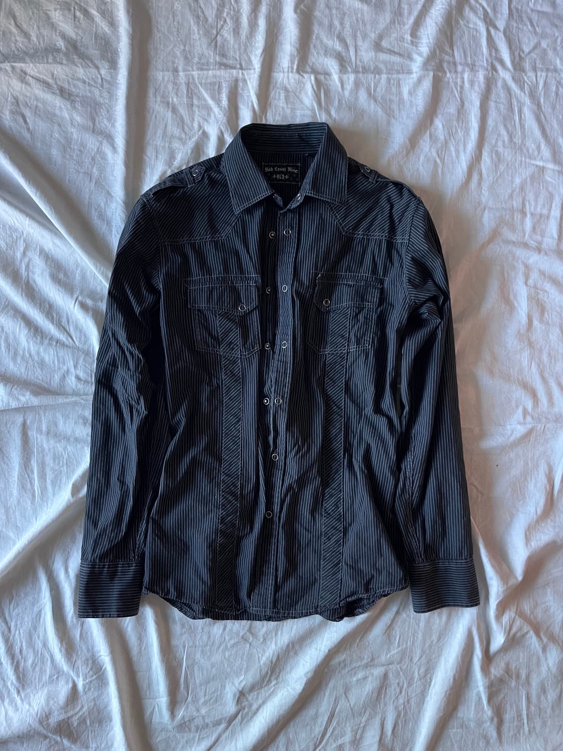 Vintage Rock Chic Pinstripe Shirt 상품이미지1