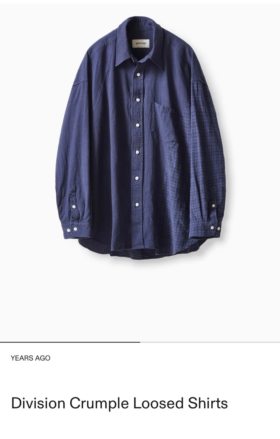 이얼즈어고 YEARS AGO Crumple Loosed Shrts 상품이미지1