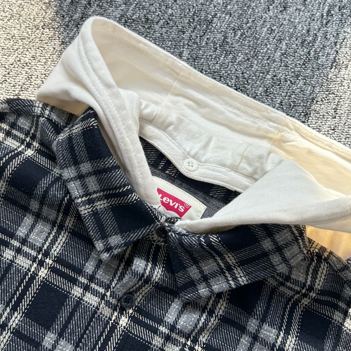 리바이스 체크 패턴 후드 셔츠 상품이미지4