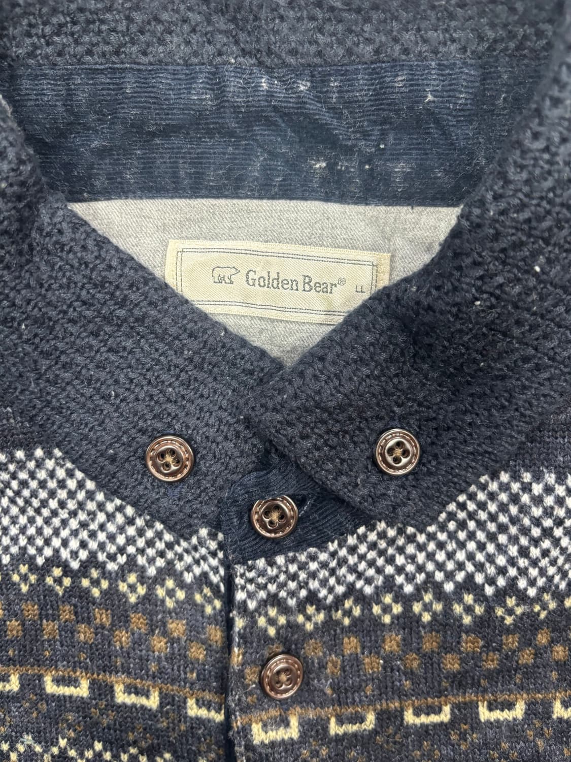 골든베어 패턴 니트 가디건 블랙 상품이미지7