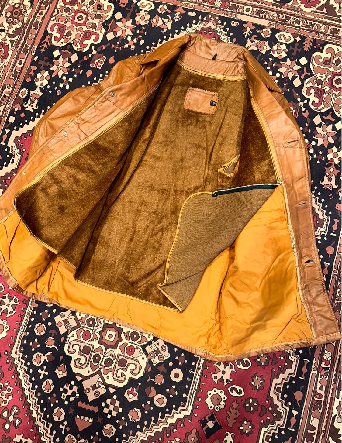 ( L-XL ) 가죽코트 가죽하프 레더자켓 가죽카코트 워크웨어 아메카지 상품이미지3