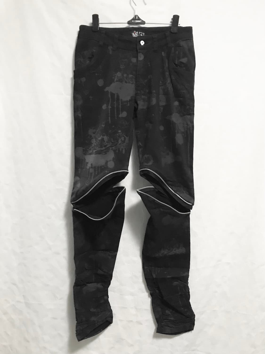 빈티지 h.naoto 에이치나오토 펑크 지퍼 디테일 투웨이 셔링 팬츠 상품이미지2