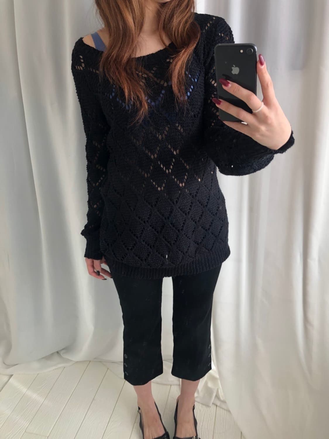 564. Black long knitwear 상품이미지3