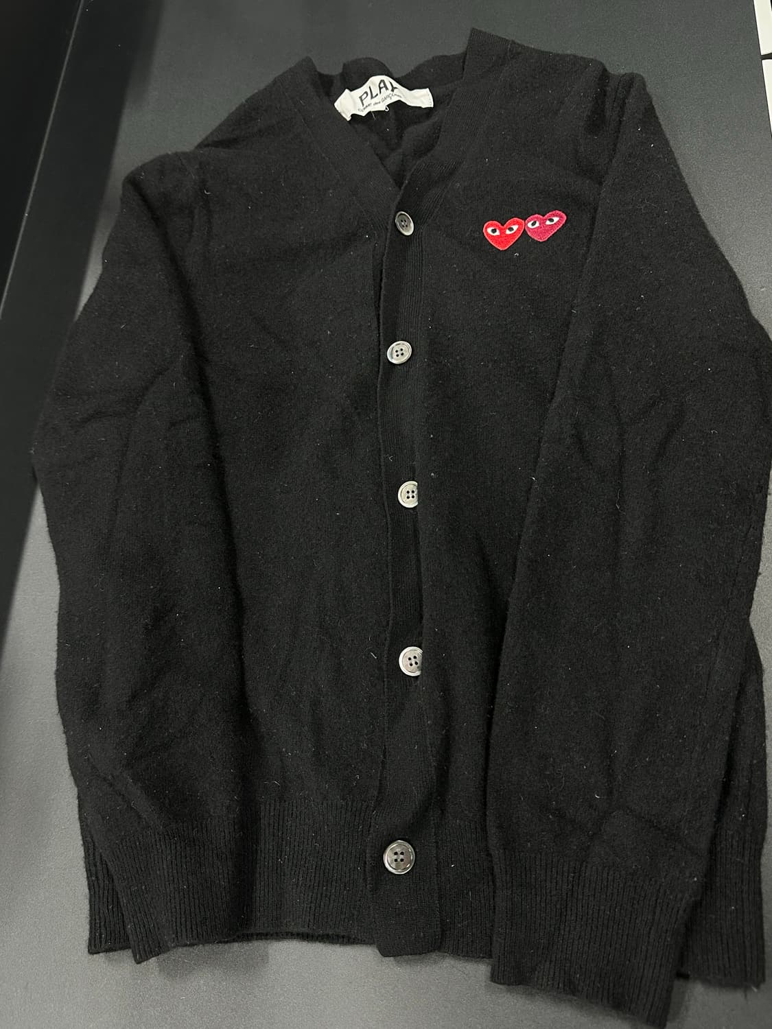 꼼데가르송 가디건 더블 하트 와펜 상품이미지4