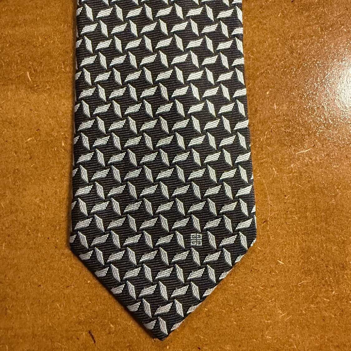 지방시 올오버 지오메트릭 패턴 실크 넥타이 블랙 상품이미지5