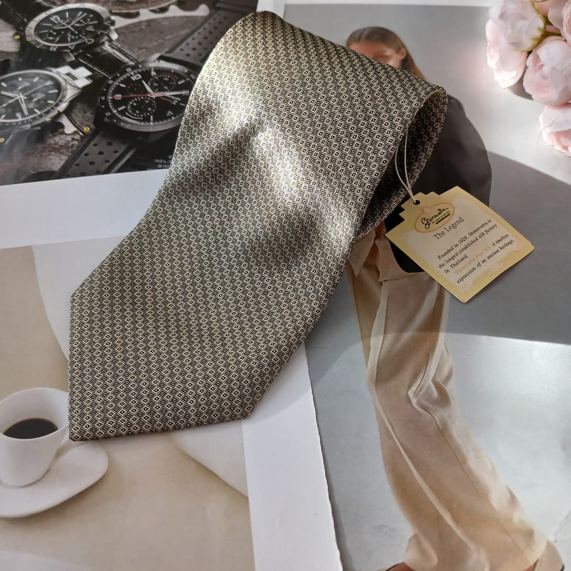 시와나트라 실크 태국 공방 넥타이 8.9cm 새제품 A18964
 상품이미지1