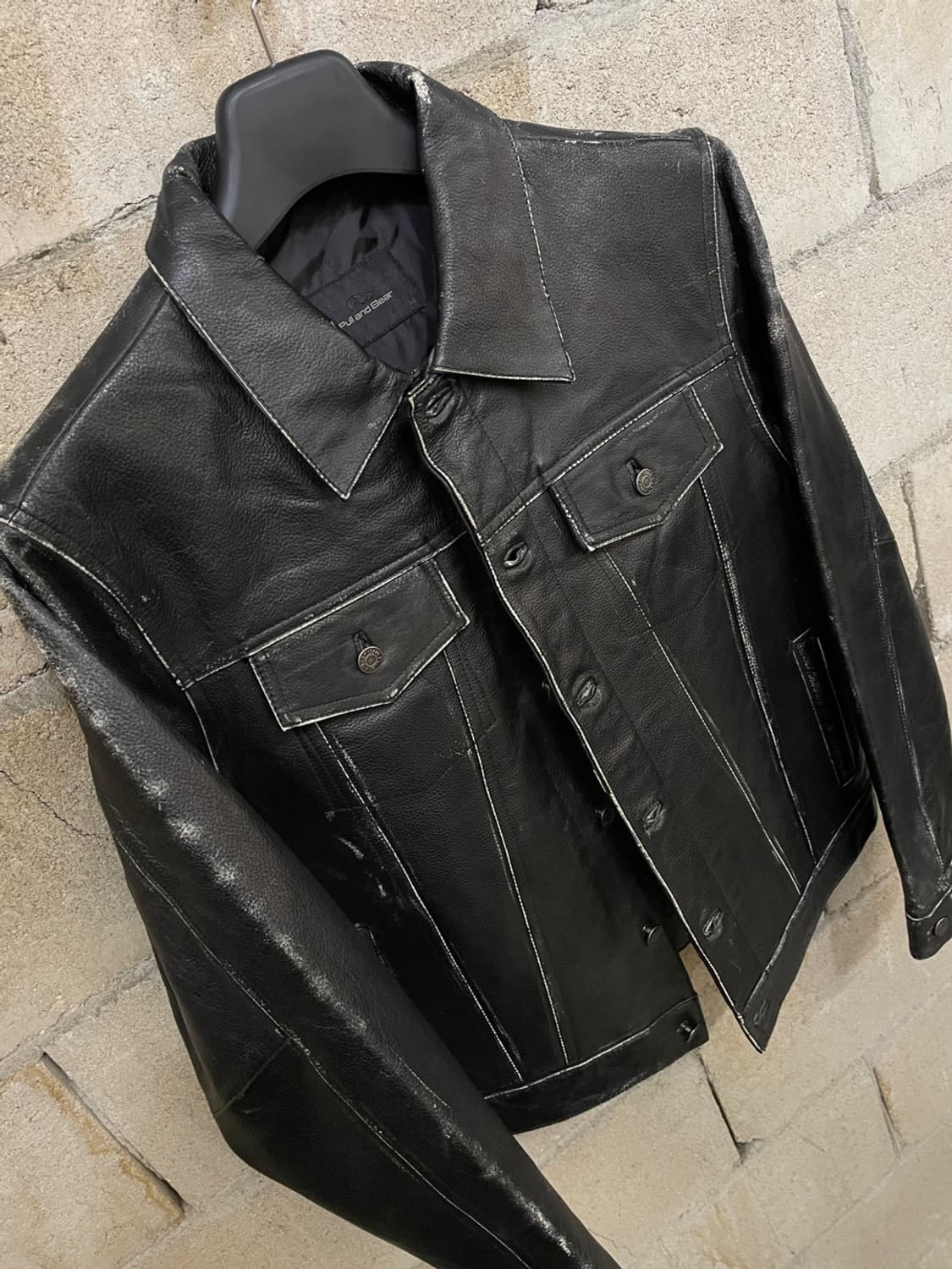 빈티지 Pull And Bear 레더 트러커 자켓  상품이미지4