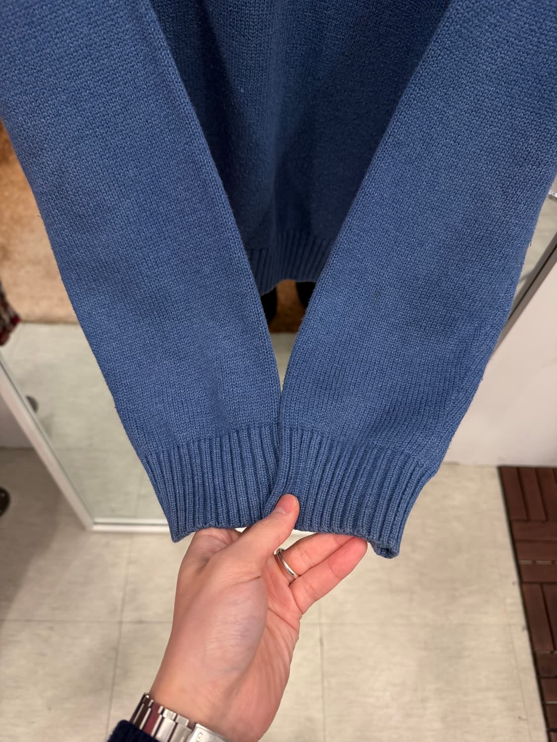 Polo RL 폴로 랄프로렌 하프넥 쿼터 집업 니트 (blue) 상품이미지4