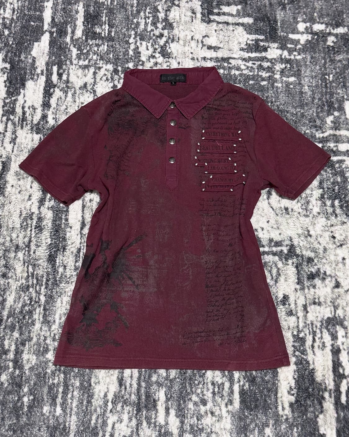 {In The Attic} Studded Patch Polo Tee    상품이미지3