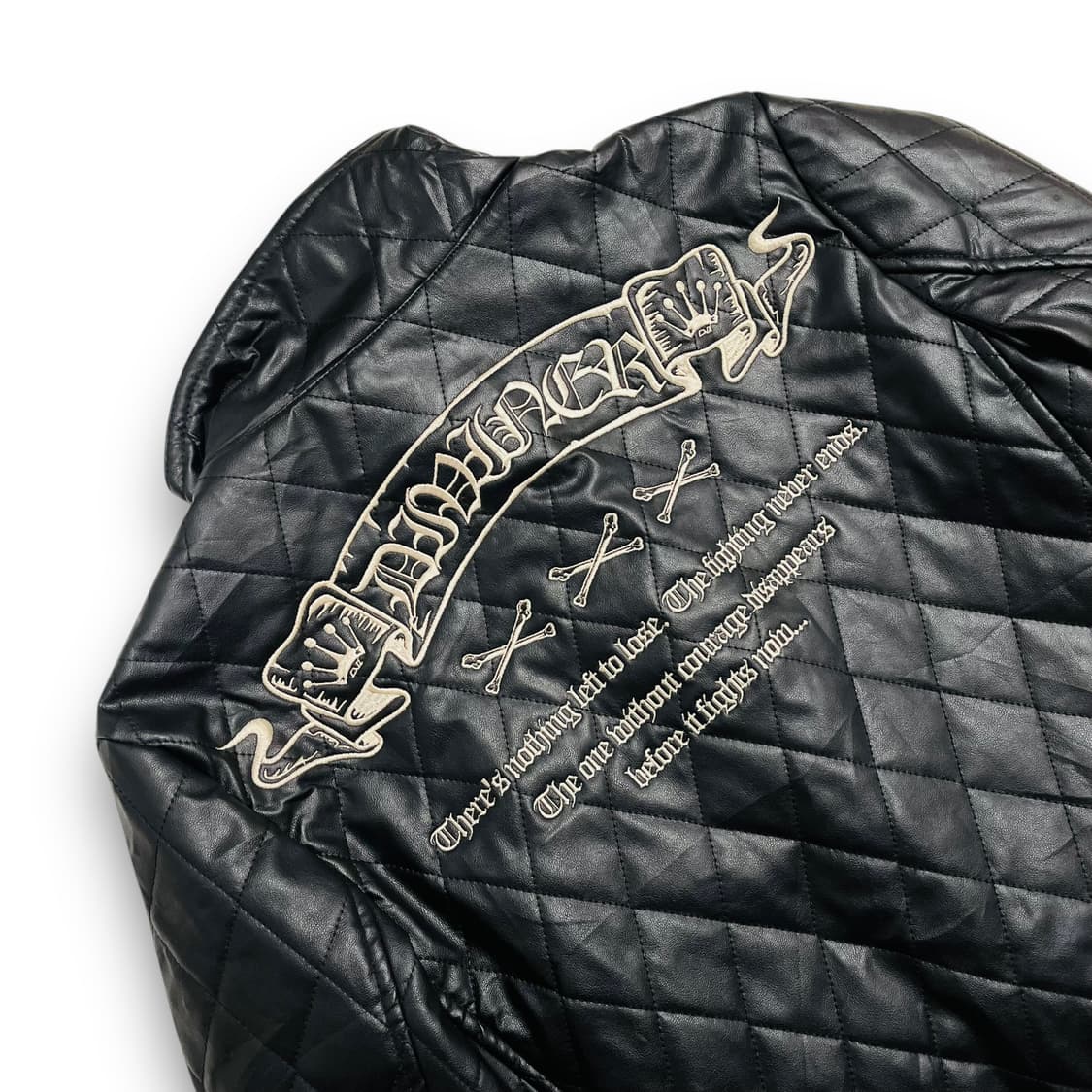 펑크 DIVINER 싱글 라이더 비건 레더 퀼팅 자켓 상품이미지2