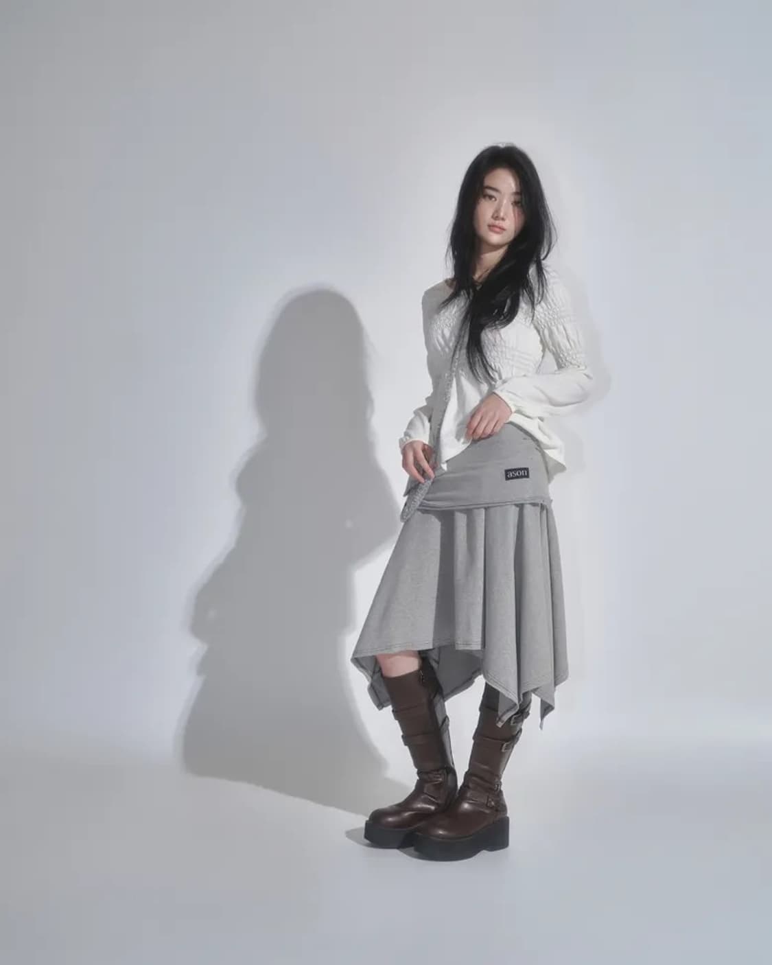 애즈온 레나 언발란스 스커트 상품이미지2