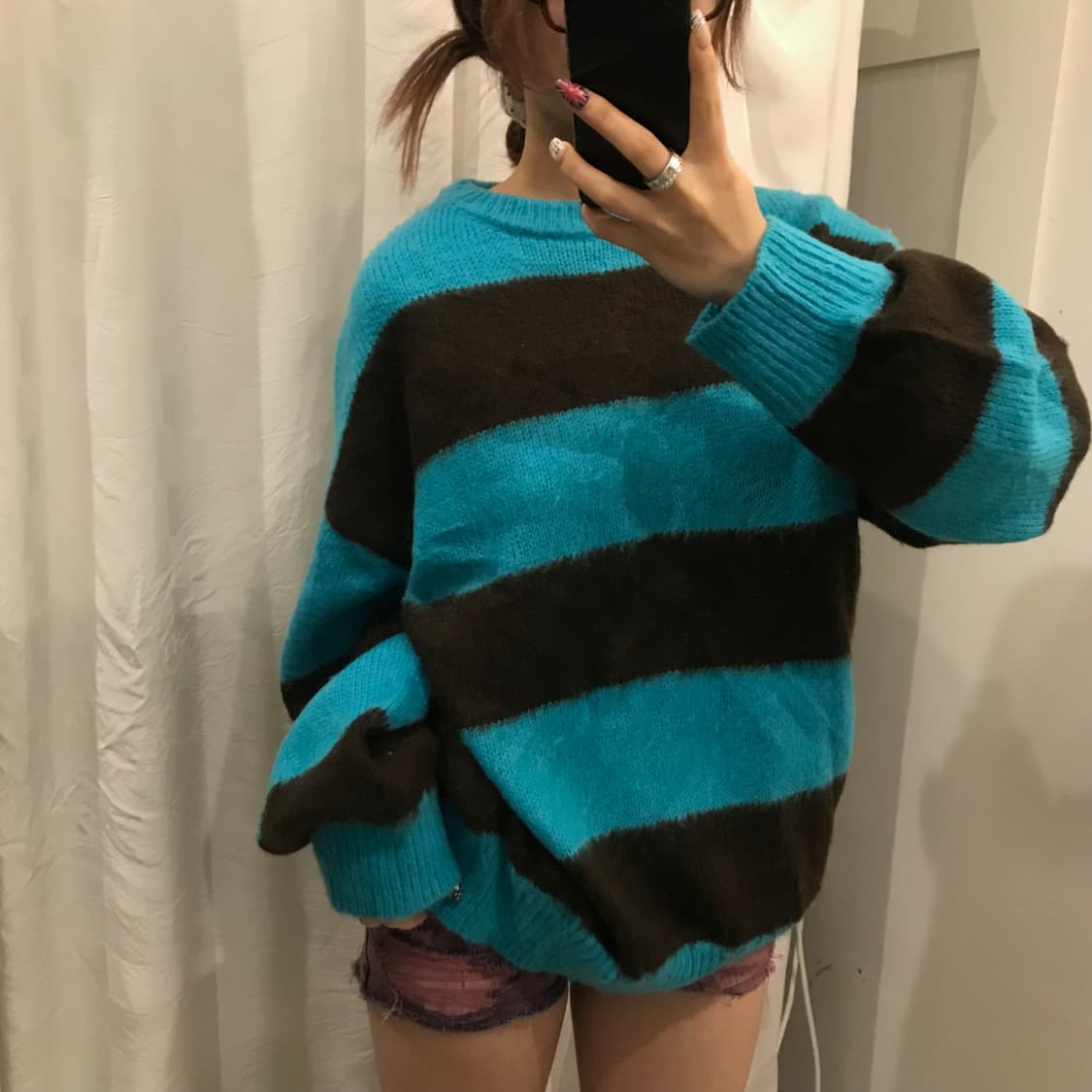 JPN Vintage 고스펑크 갸루 스트라이프 니트 상품이미지1