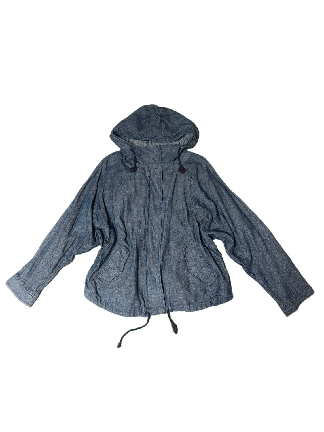 하이넥 가오리 핏 후드 데님 자켓 상품이미지1