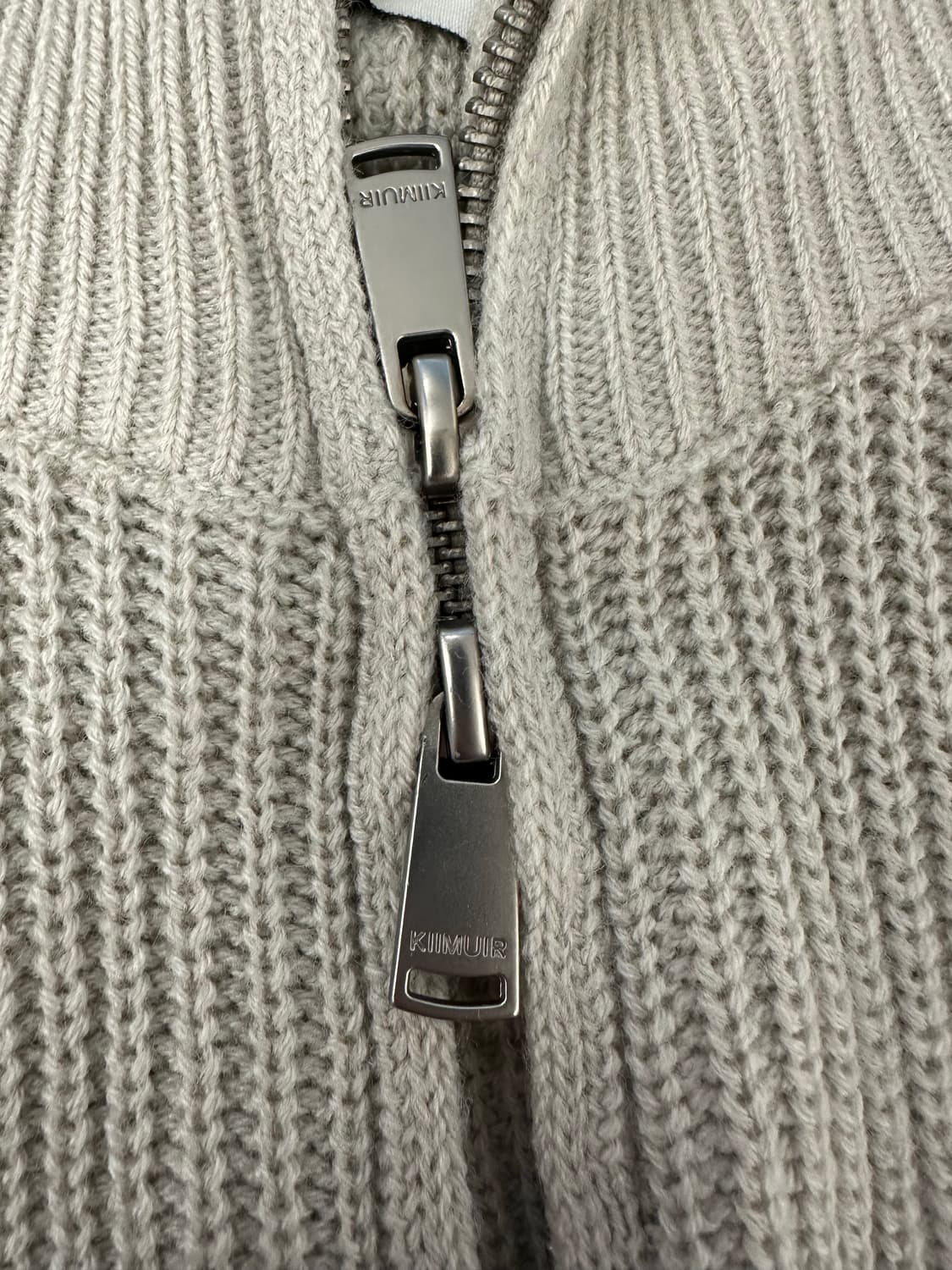 키뮤어 풀집업 워셔블 하찌니트(아이보리) 상품이미지3