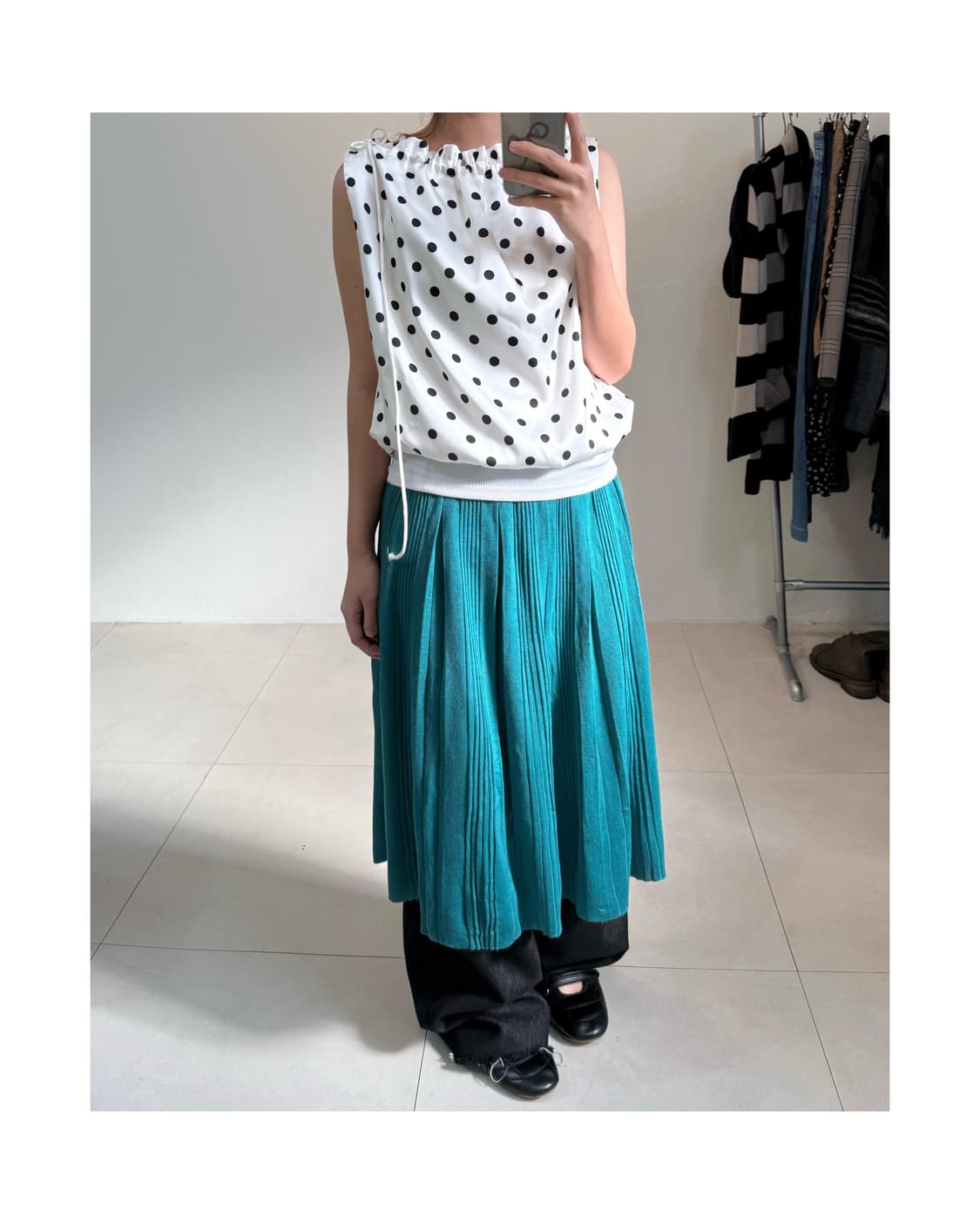 빈티지 도트 블라우스 상품이미지5