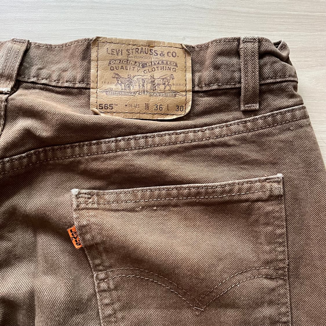 [36X30] 90s 빈티지 리바이스 565 브라운 made in usa 상품이미지5