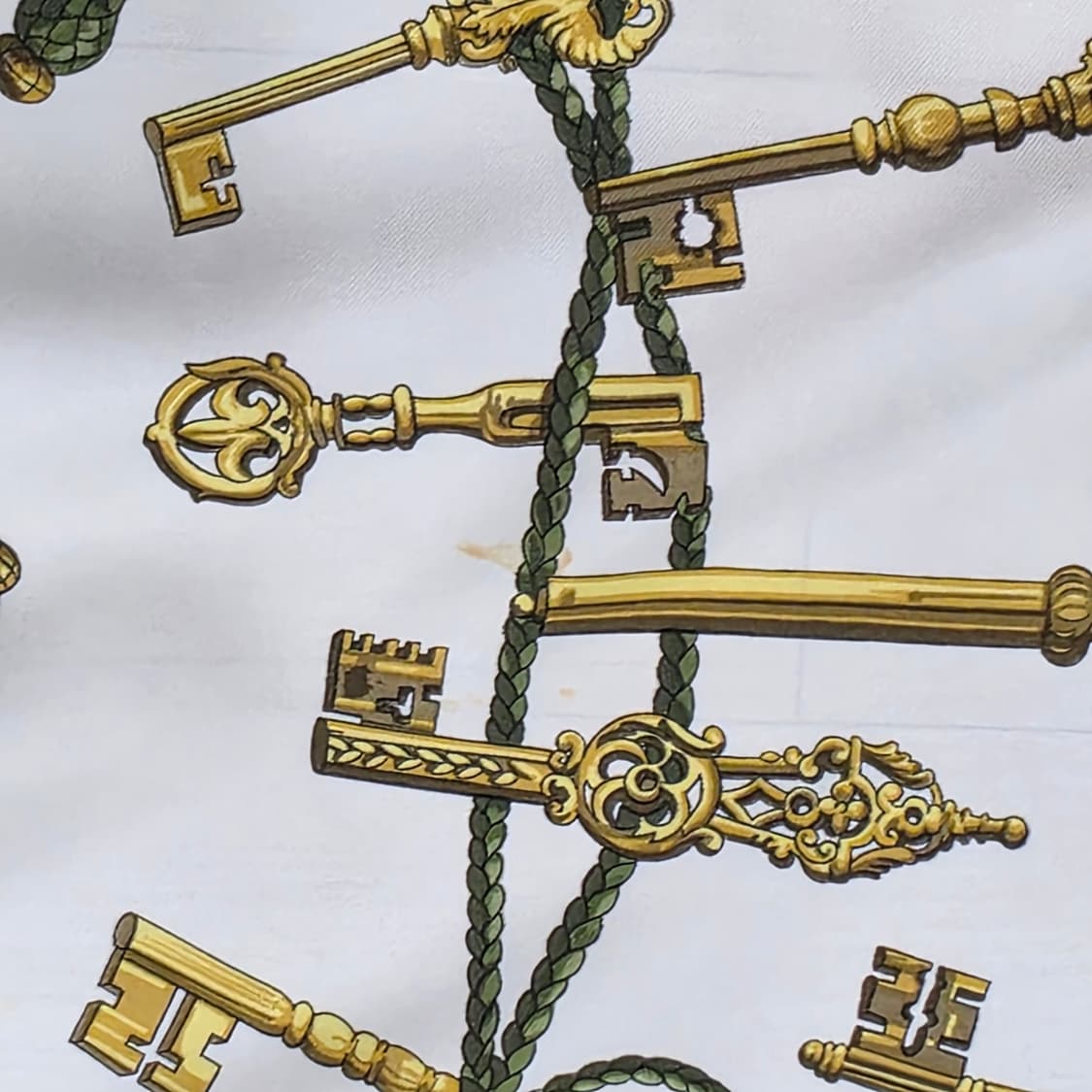 에르메스 스카프 까레 Les Cles 열쇠 패턴 실크 (버건디) 상품이미지6