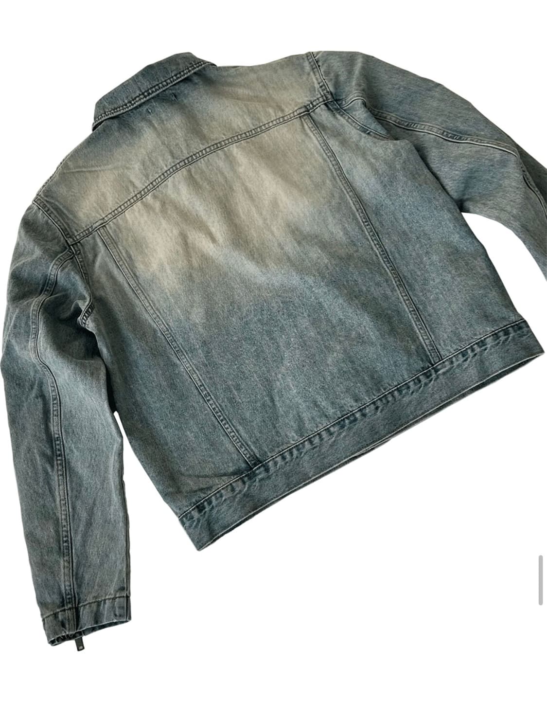 사이드지퍼 크롭 데님자켓 트러커 상품이미지7